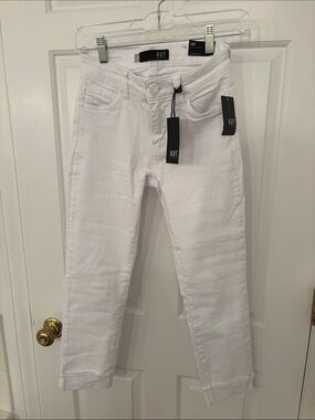 Kut from the Kloth Women's White Ankle Crop Slim Jeans